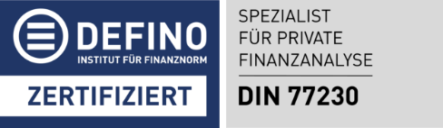 DEFINO zertifiziert — Spezialist für private Finanzanalyse DIN 77230